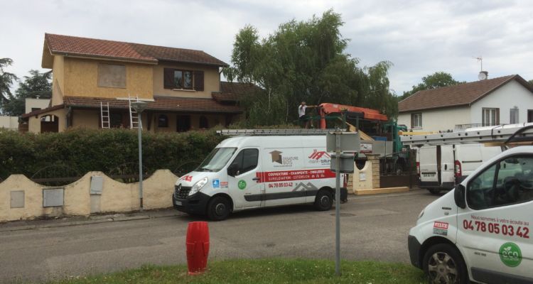 Surélévation en cours - murs OSB nus